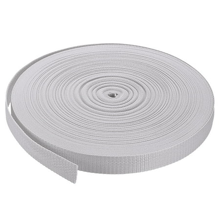 Lightweight Polypropylene Webbing Strap 1" 50 Yards Light Grey Strapping Band for Outdoor