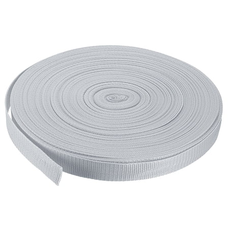 Lightweight Polypropylene Webbing Strap 1" 50 Yards Silver Grey Strapping Band for Outdoor