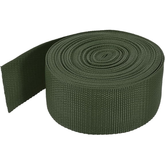 Lightweight Polypropylene Webbing Strap 2" 10 Yard Backpack Strapping Band Army Green for Outdoor Luggage Cargo Straps 2 inch