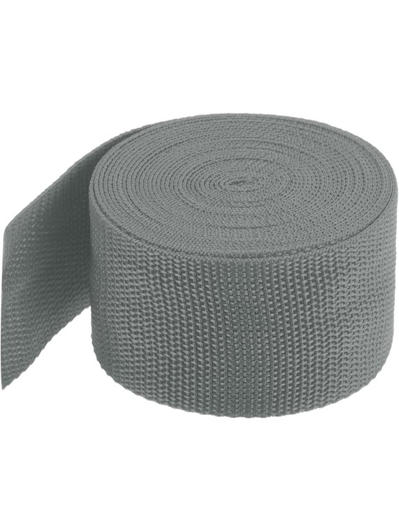 Lightweight Polypropylene Webbing Strap 2" 5 Yard Backpack Strapping Band Grey for Outdoor Luggage Cargo Straps 2 inch x yard