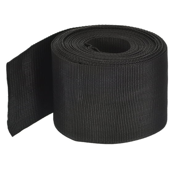 Lightweight Polypropylene Webbing Strap 4" 10 Yard Backpack Black for Luggage Cargo Straps