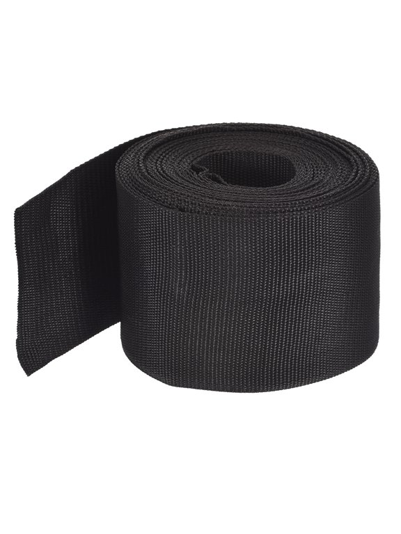 Lightweight Polypropylene Webbing Strap 4" 10 Yard Backpack Black for Luggage Cargo Straps