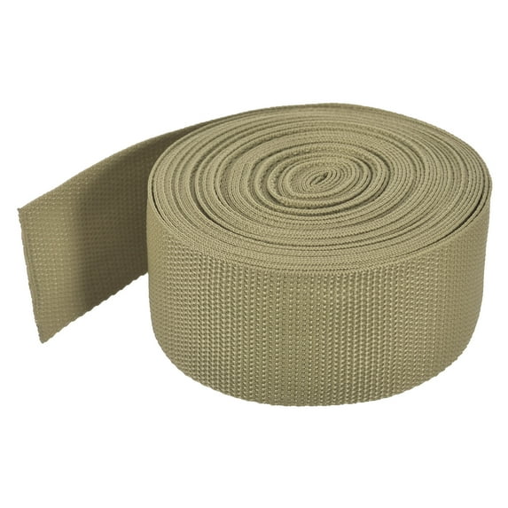 Lightweight Polypropylene Webbing Strap 5cm 10 Yard Backpack Strapping Band Khaki for Luggage Cargo Straps