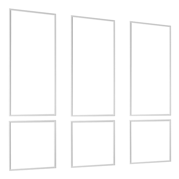 Lightweight Polystyrene Wall Molding 3 Pack Wainscoting Panels Kit Easy to Install Waterproof Accent Wall Trim for Interior Decor Living Room Bedroom White 24x54 24x24 Inches