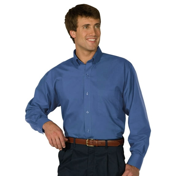 Men's Long Sleeve Soft Touch Poplin Shirt , 1295 , FRENCH BLUE , XXXXX-Large Tall