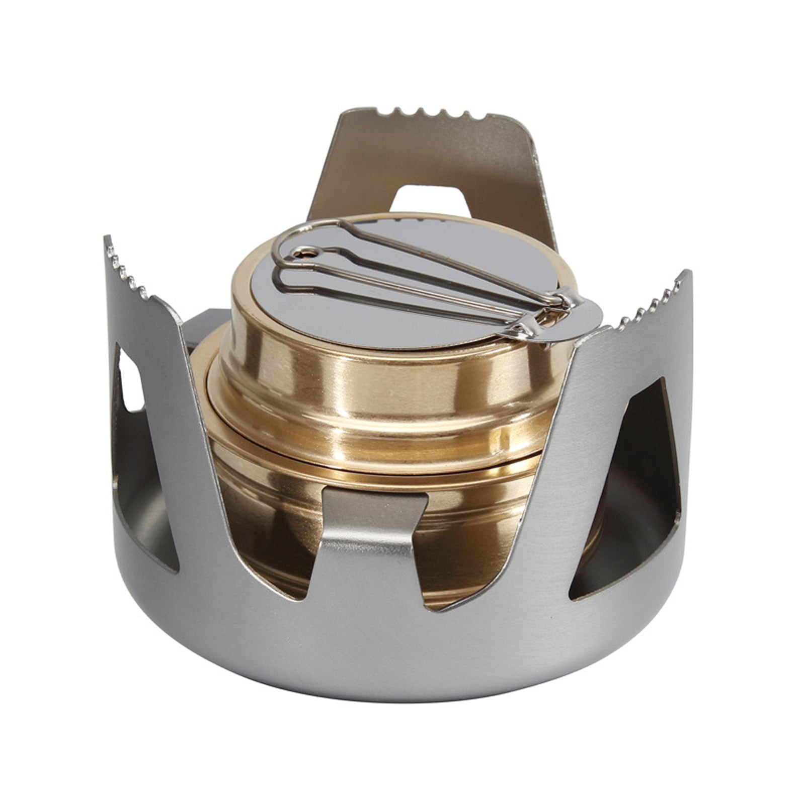 Lightweight Portable Stove Burner, Mini Camping Stove with Aluminum Stand & Windshield, Backpacking Stove for Outdoor Cooking, Hiking, Picnic, Survival Gear