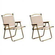 Lightweight Portable Folding Camping Chairs with 2 Pack, Khaki