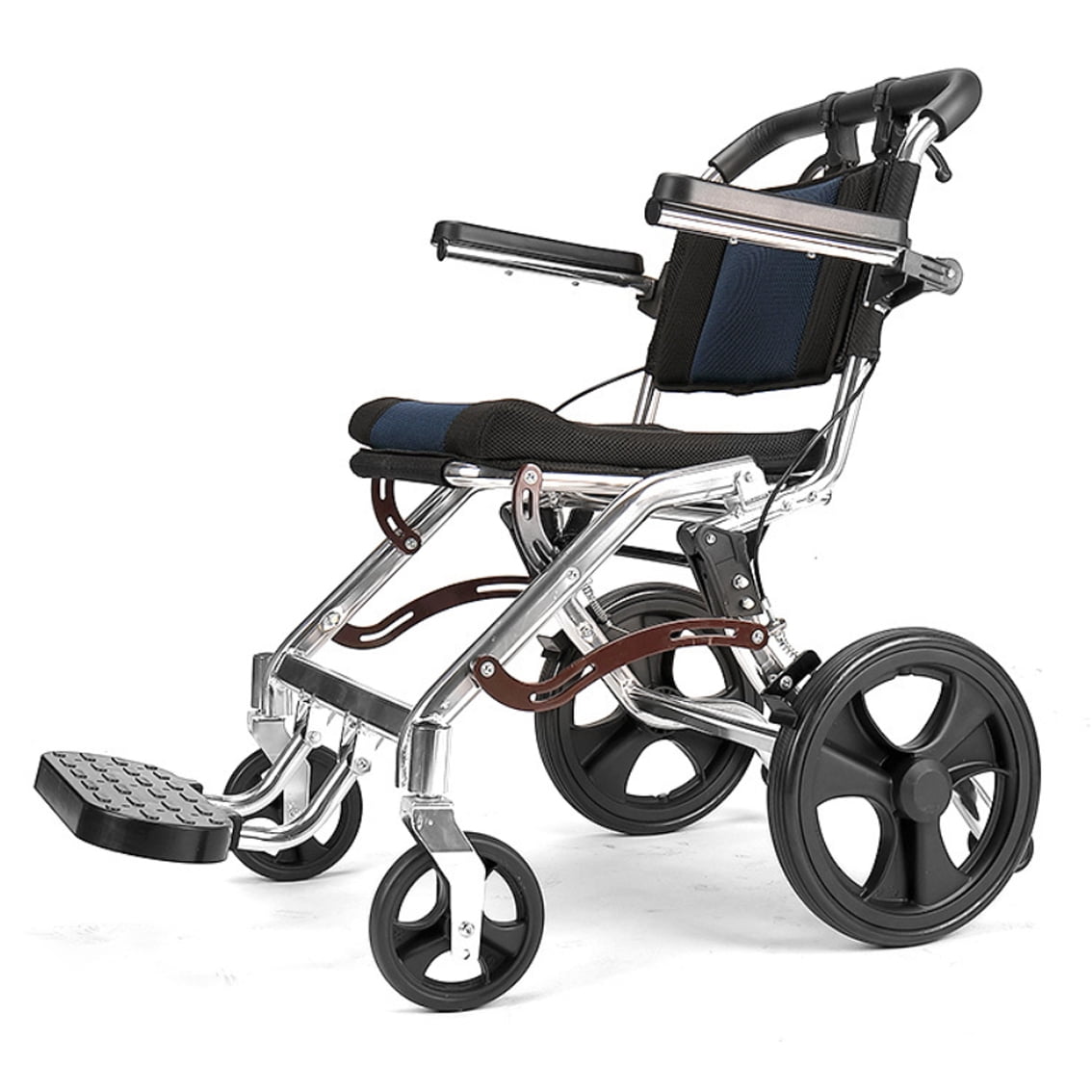 Lightweight Portable Wheelchair Transport Chair_Soft Seat _12 Inch Rear Wheel