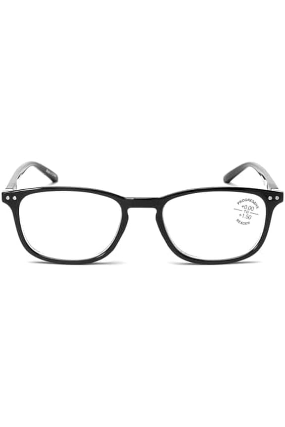Lightweight Progressive Clear Bifocal Reading glasses - No Line or Bubble - Zero Power on Top Reader Translucent Slim