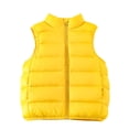 thumbnail image 1 of Lightweight Puffer Jacket Vest Boys Girls Full Zip Sleeveless Stand Collar Warm Quilted Cotton Winter Coat 2-11Y (100, Yellow), 1 of 7
