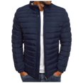 thumbnail image 1 of Lightweight Puffer Jacket with Pocket Solid Color Zip Up Coat Top Classic Fit, 1 of 3