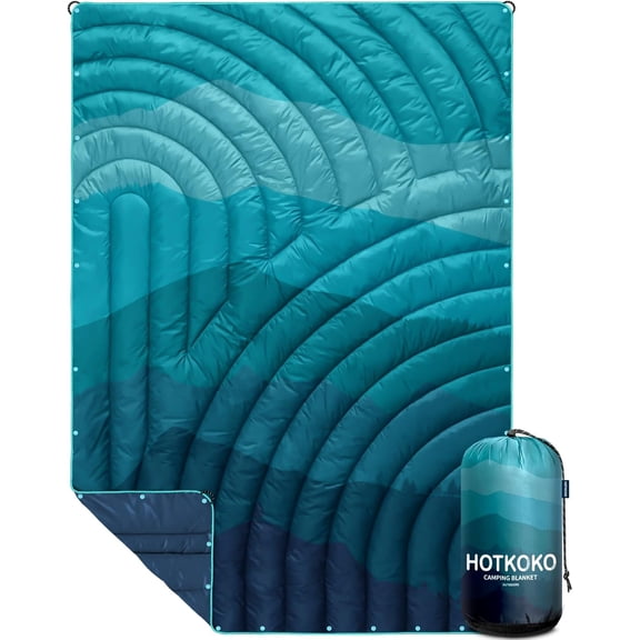 Lightweight Puffy Packable Camping Blanket 52 x 75 Inches