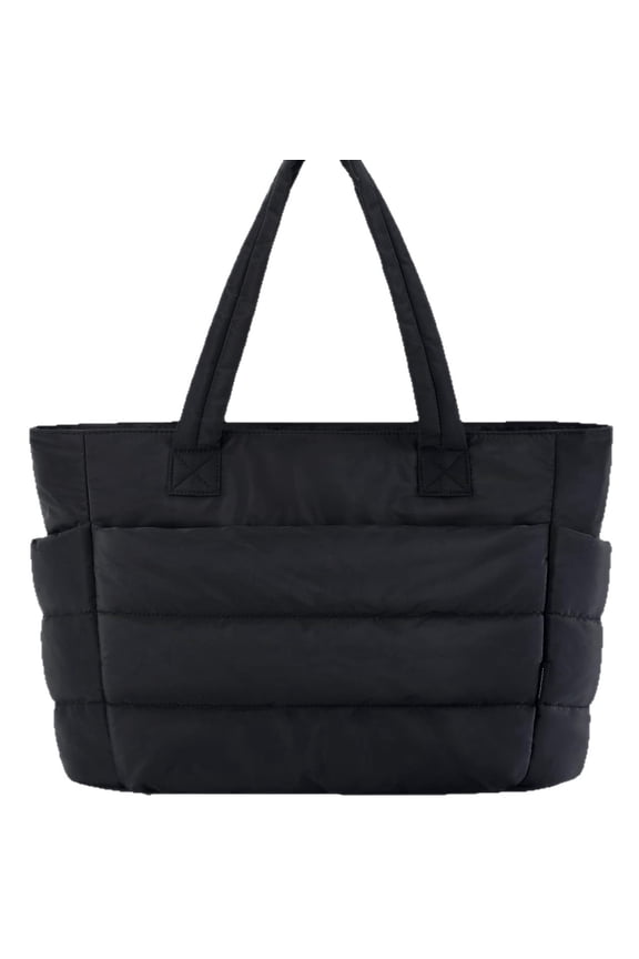 Lightweight Puffy Tote Bag for Women, with Compartments, Shoulder Bag / Handbag for Travel, Work, Gym | Lightweight, Puffy, Quilted, for Travel, Work