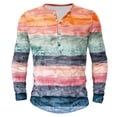 thumbnail image 1 of Lightweight Pullover Men Pockets Clearance Sweatshirts Stripe Print Button Casual Long Sleeve Round-Neck Shirts, 1 of 4