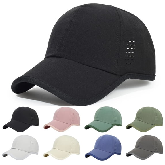 Lightweight Quick Dry Baseball Cap for Men Women, Breathable Outdoor Sports Hat, Adjustable Comfort Casual Sun Cap, Headwear for Running, Camping, Walking, Travel and Daily UV Protection Black