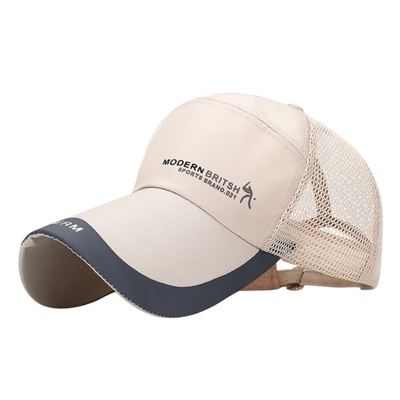 Lightweight Quick Dry Mesh Back Sports Trucker Cap, JIANLAI Printed Letter Curved Brim Baseball Hat with Reflective Brim Trim, Adjustable Breathable Outdoor Headwear