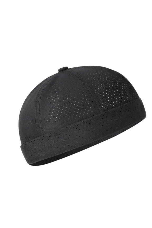 Lightweight Quick Dry Polyester Caps With Adjustable Strap Casual Brimless Hat For Running Gym Daily Use