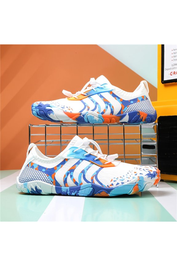 Lightweight Quick-Dry Water Shoes, Breathable Mesh Aqua Footwear with Rubber Sole for Swimming, Beach, Surfing, Boating, Diving, Yoga, and Outdoor Water Activities