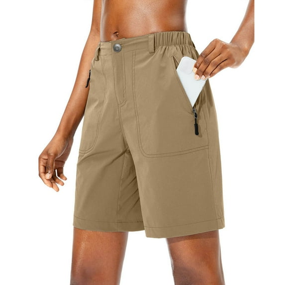 Lightweight Quick Drying Breathable Sports Shorts with Elastic Waistband, Multiple Pockets, Blended Fabric, Yellow XL, Size S-3XL