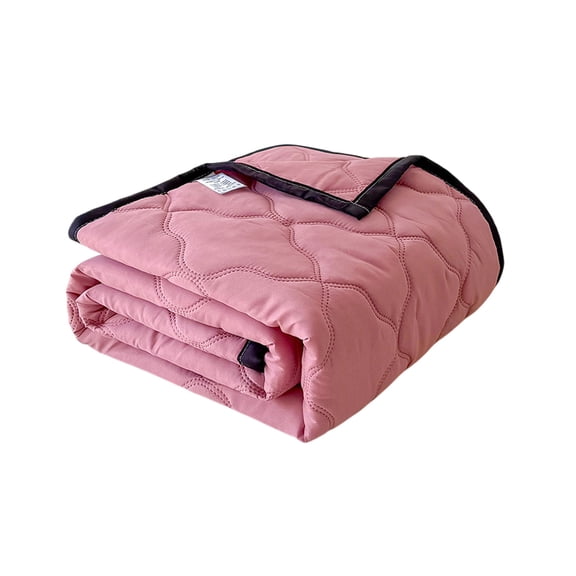 Lightweight Quilt Summer Cooling Ice Silk Air Conditioning Washable, Pink, 79x91 Inches