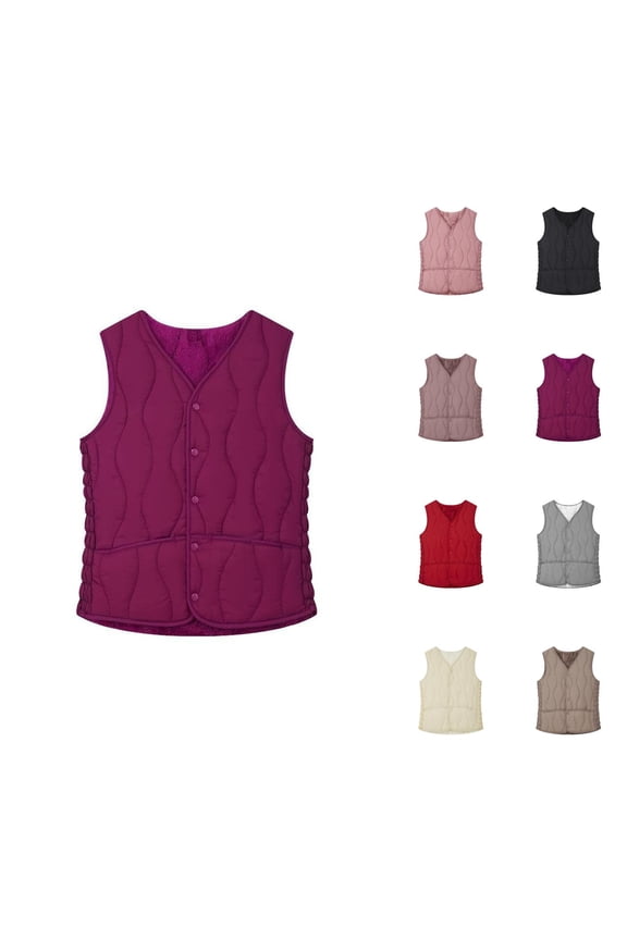 Lightweight Quilted Puffy Vest for Women â Sleeveless Down Alternative Jacket with Warm Sherpa-Lined Inner, Cozy Lining, Ideal for Fall and Winter Cold Weather Outwear