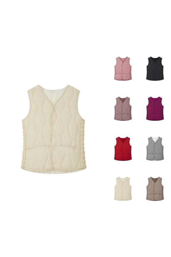 Lightweight Quilted Puffy Vest for Women â Sleeveless Down Alternative Jacket with Warm Sherpa-Lined Inner, Cozy Lining, Ideal for Fall and Winter Cold Weather Outwear
