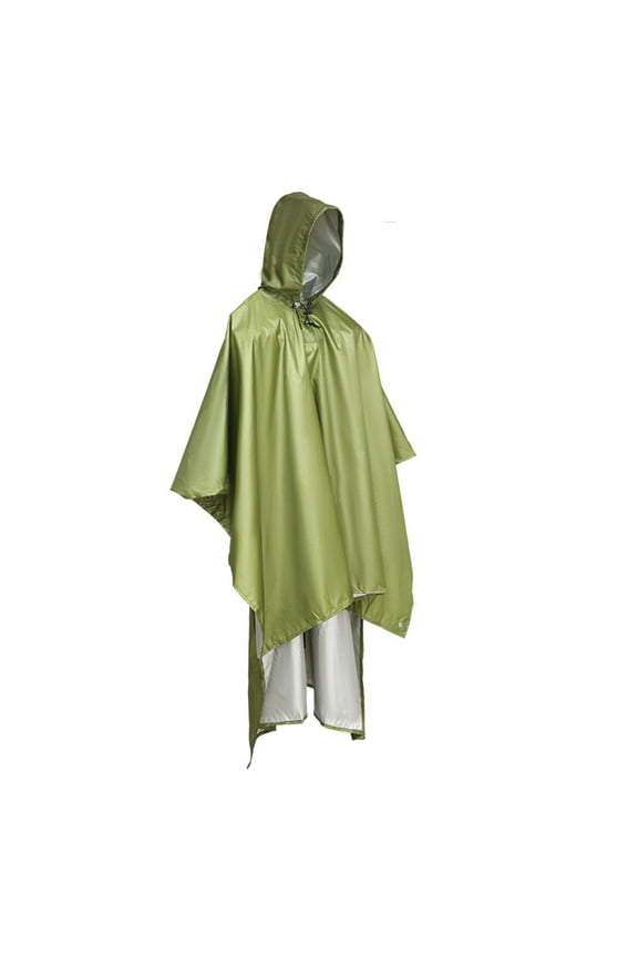 Lightweight Rain Cloak with Hood Unisex Reusable Hooded Cape Cloak Jacket Coat for Rainy Days One Size Raincoats (One Size, Green)
