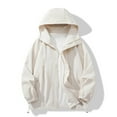 thumbnail image 1 of Lightweight Rain Coats for Men Hooded Waterproof Softshell Windbreaker Jackets Fall Winter Zip up Hiking Outerwear New Loose Outerwear for Men Khaki XL, 1 of 9