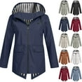 thumbnail image 1 of Lightweight Rain Jacket Women Waterproof - Raincoat for Women Packable Rain coat Hooded Windbreaker for Travel Outdoor, 1 of 6