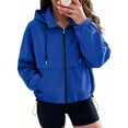 thumbnail image 1 of Lightweight Rain Jacket for Women Solid Hooded Waterproof Windbreaker Jacket Packable Outdoor Hiking Full Zip Casual Outerwear with Adjustable Hem, 1 of 7