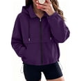 thumbnail image 1 of Lightweight Rain Jacket for Women Solid Hooded Waterproof Windbreaker Jacket Packable Outdoor Hiking Full Zip Casual Outerwear with Adjustable Hem, 1 of 8