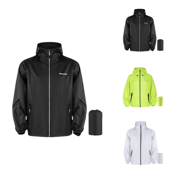 Lightweight Rain Jackets for Men 2025 Windproof Waterproof Zip Up Hooded Jacket with Pockets Windbreaker Rain Coat