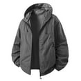 thumbnail image 1 of Lightweight Rain Jackets for Men with Pockets and Hood Plus Size S-4X Raincoats Mens Casual Solid Color Long Sleeve Zip Up Hiking Outerwear Jacket, 1 of 2