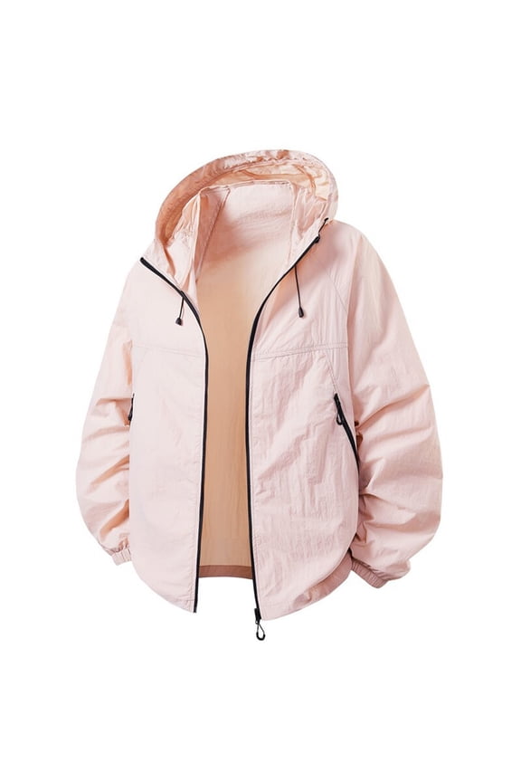 Lightweight Rain Jackets for Men with Pockets and Hood Plus Size S-4X Raincoats Mens Casual Solid Color Long Sleeve Zip Up Hiking Outerwear Jacket