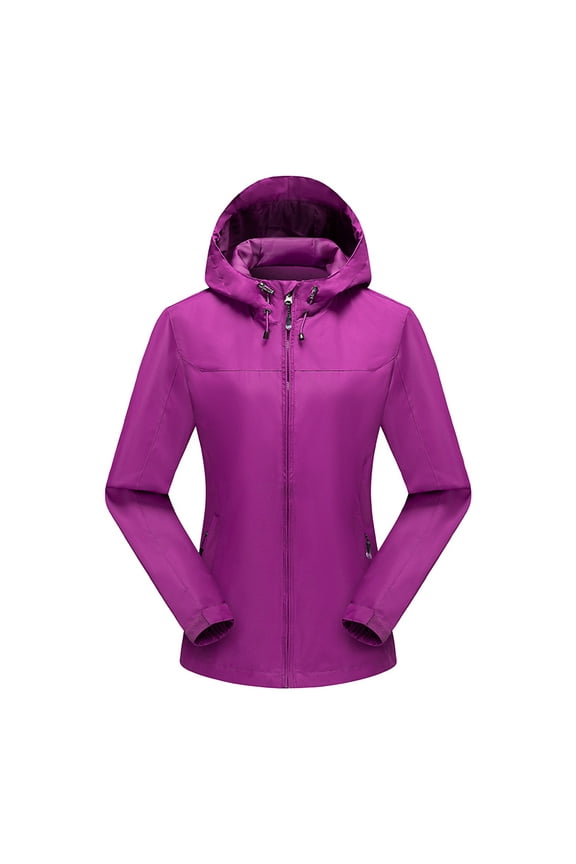 Lightweight Rain Suit for Women,Plus Size Waterproof Windproof Sunscreen Outdoor Sportswear Zipper Casual Jacket Rain Jackets with Hood Ladies Rain Coats Outdoor Windbreaker