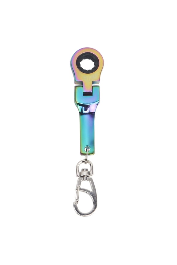 Lightweight Real Working Keychain Metal Keychain 10mm Ratchet Wrench Key Chain with 180° Rotating Head