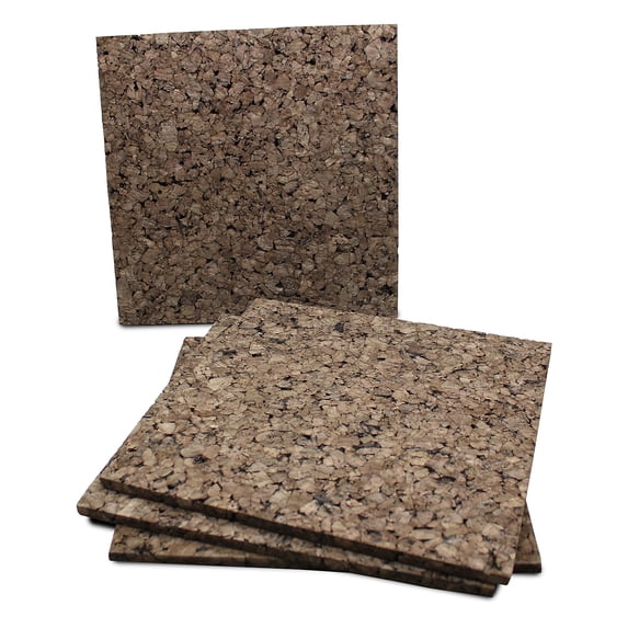 Lightweight Reminder, Notes 12 x 12 Dark Cork Square Tiles - Four Packs of 4
