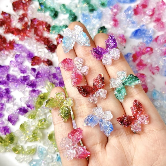 Lightweight Resin Butterfly Charms For Nails Art Hair Clips Mobile Lanyards Rings Creative