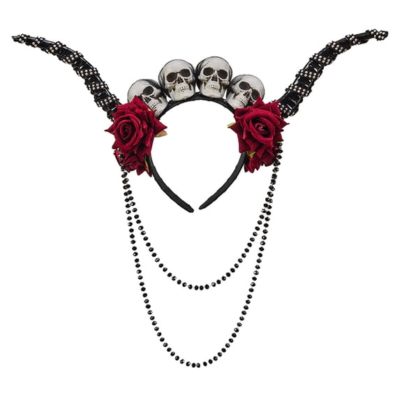 Lightweight Resin Skull Flower Punk Headwear Comfortable Headdress For Daily Wear And Special Occasion