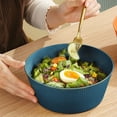thumbnail image 1 of Lightweight Reusable Salad Bowl Set with Non-Slip Base - Durable Kitchenware for Fruits Vegetables and Meal Prep(Blue), 1 of 6