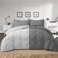 thumbnail image 1 of Lightweight Reversible Down Alternative Comforter Set Dark Gray/Light Gray - Full - Queen, 1 of 5