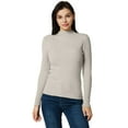 thumbnail image 1 of Lightweight Ribbed Mock Turtleneck for Women-Slim Fit, 1 of 6