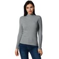 thumbnail image 1 of Lightweight Ribbed Mock Turtleneck for Women-Slim Fit, 1 of 8