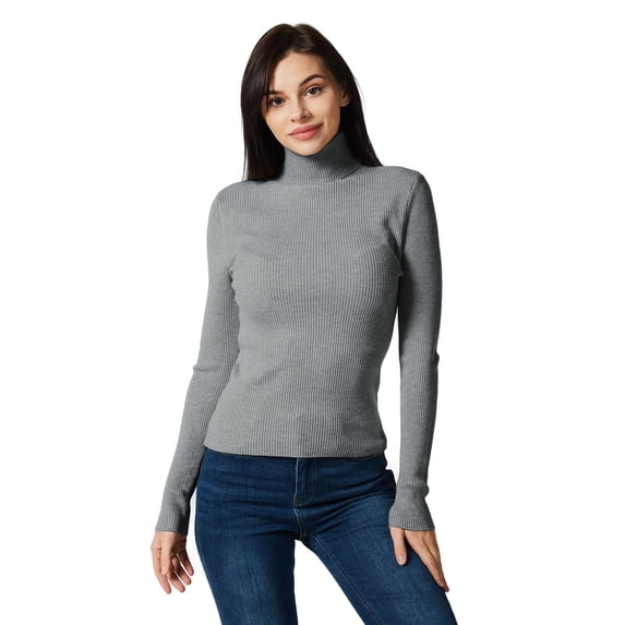 Lightweight Ribbed Turtleneck for Women - Slim Fit