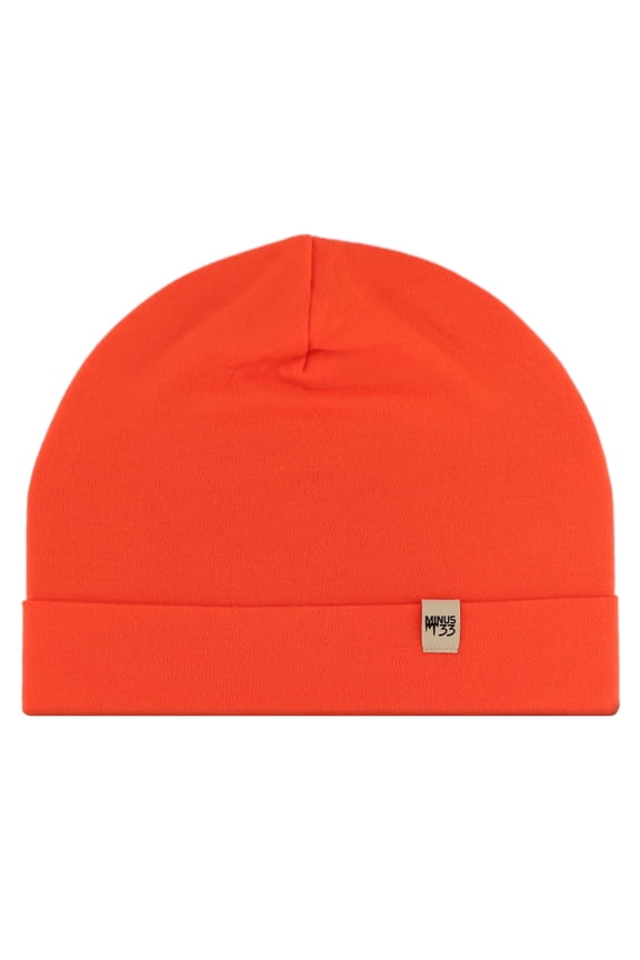 Unisex - Merino Wool - Lightweight Ridge Cuff Beanie - One Size - Blazing Orange