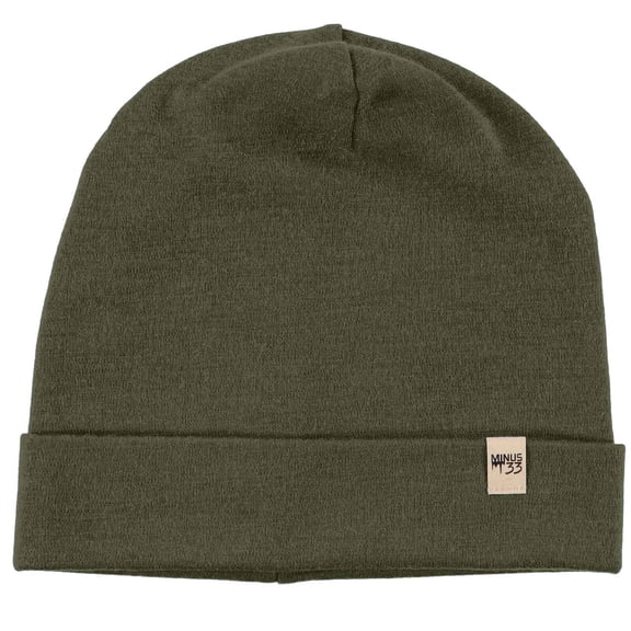 100% Merino Wool Cuff Beanie - Mens & Womens Warm Winter Hat - Watch Cap - Toque - Olive Drab