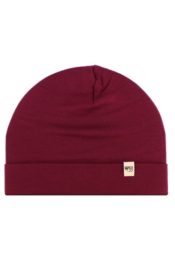 100% Merino Wool Cuff Beanie - Mens & Womens Warm Winter Hat - Watch Cap - Toque - Burgundy