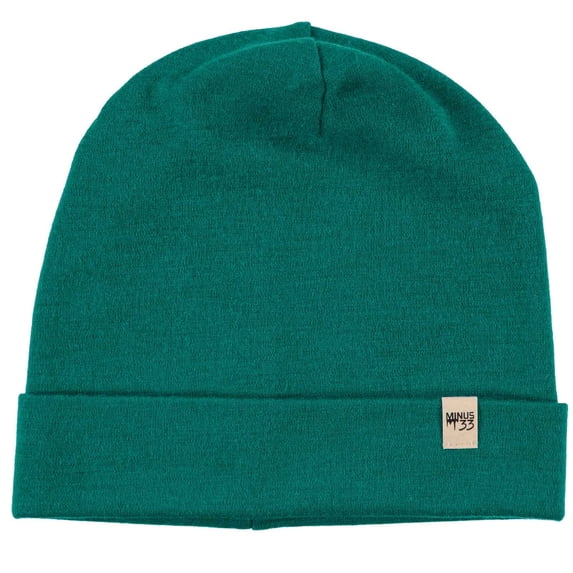 Unisex - Merino Wool - Lightweight Ridge Cuff Beanie - One Size - Emerald Green