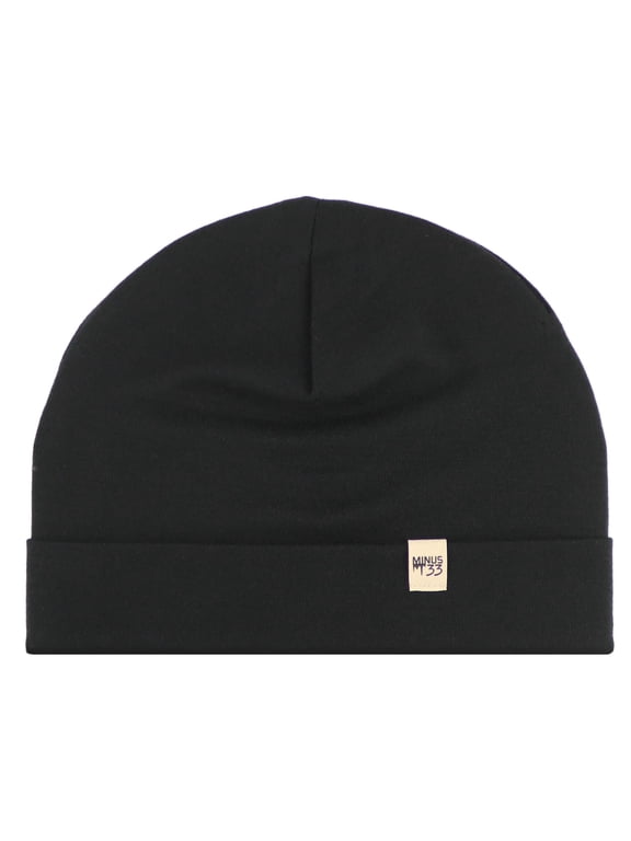 Unisex - Merino Wool - Lightweight Ridge Cuff Beanie - One Size - Black