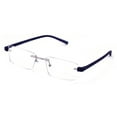 thumbnail image 1 of Lightweight Rimless Reading Glasses Metal with Flexible Temple - Rectangular Anti Blue Blocker Reader Clear Lens 0.00, 1 of 4